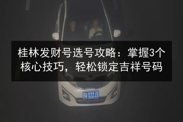 桂林发财号选号攻略：掌握3个核心技巧，轻松锁定吉祥号码 第2张