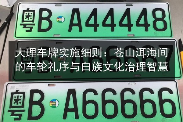 大理车牌实施细则:苍山洱海间的车轮礼序与白族文化治理智慧 第2张 大理车牌实施细则:苍山洱海间的车轮礼序与白族文化治理智慧 第2张