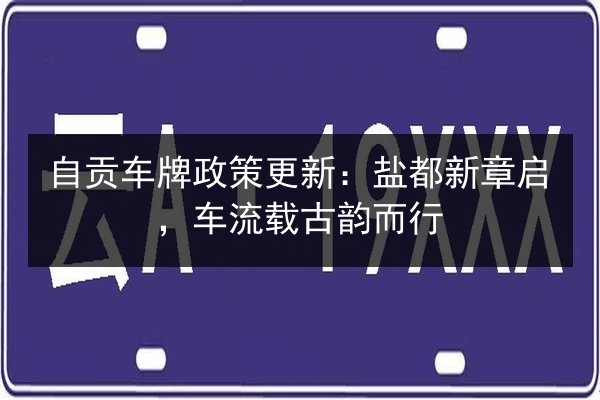 自贡车牌政策更新：盐都新章启，车流载古韵而行 第2张