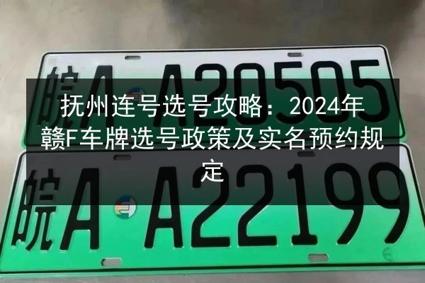 抚州连号选号攻略：2024年赣F车牌选号政策及实名预约规定 第2张