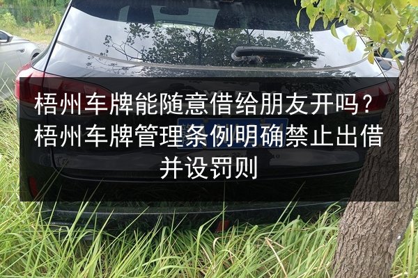 梧州车牌能随意借给朋友开吗？梧州车牌管理条例明确禁止出借并设罚则 第3张
