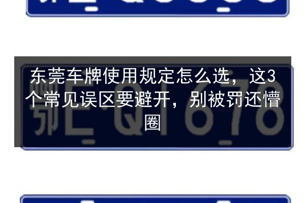东莞车牌使用规定怎么选,这3个常见误区要避开,别被罚还懵圈 第2张 东莞车牌使用规定怎么选,这3个常见误区要避开,别被罚还懵圈 第2张