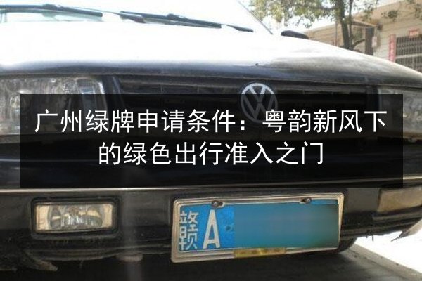 广州绿牌申请条件：粤韵新风下的绿色出行准入之门 第3张