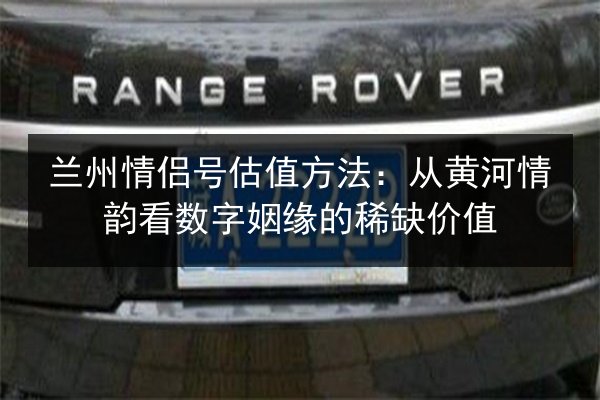 兰州情侣号估值方法：从黄河情韵看数字姻缘的稀缺价值 第2张