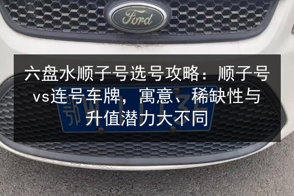 六盘水顺子号选号攻略:顺子号vs连号车牌,寓意、稀缺性与升值潜力大不同 第2张 六盘水顺子号选号攻略:顺子号vs连号车牌,寓意、稀缺性与升值潜力大不同 第2张