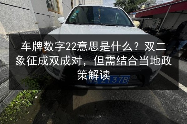 车牌数字22意思是什么?双二象征成双成对,但需结合当地政策解读 第2张 车牌数字22意思是什么?双二象征成双成对,但需结合当地政策解读 第2张