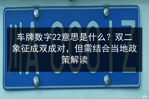 车牌数字22意思是什么?双二象征成双成对,但需结合当地政策解读 第3张 车牌数字22意思是什么?双二象征成双成对,但需结合当地政策解读 第3张