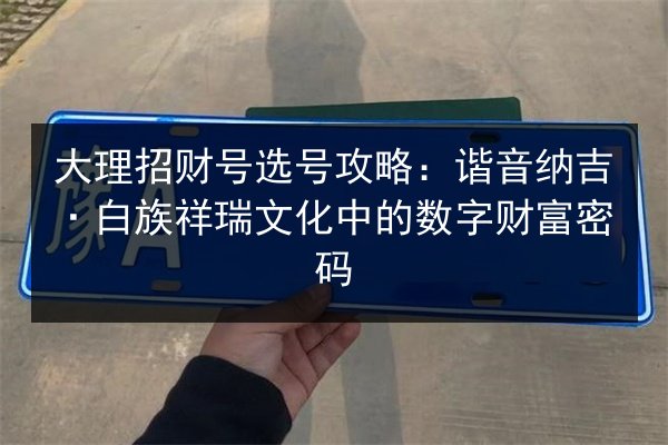大理招财号选号攻略：谐音纳吉·白族祥瑞文化中的数字财富密码 第1张
