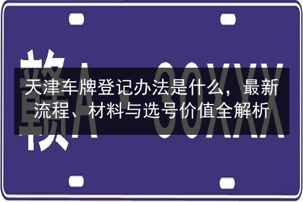 天津车牌登记办法是什么，最新流程、材料与选号价值全解析 第2张