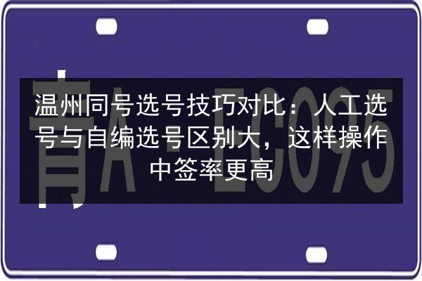 温州同号选号技巧对比:人工选号与自编选号区别大,这样操作中签率更高 第2张 温州同号选号技巧对比:人工选号与自编选号区别大,这样操作中签率更高 第2张