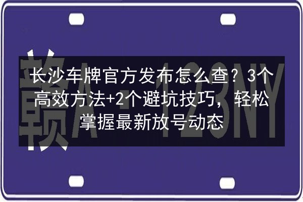 长沙车牌官方发布怎么查？3个高效方法+2个避坑技巧，轻松掌握最新放号动态