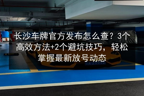 长沙车牌官方发布怎么查?3个高效方法+2个避坑技巧,轻松掌握最新放号动态 第3张 长沙车牌官方发布怎么查?3个高效方法+2个避坑技巧,轻松掌握最新放号动态 第3张