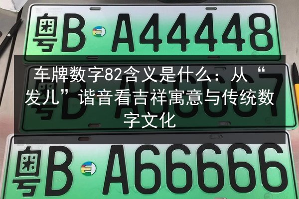 车牌数字82含义是什么：从“发儿”谐音看吉祥寓意与传统数字文化 第2张