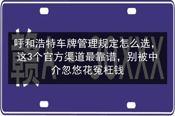 呼和浩特车牌管理规定怎么选,这3个官方渠道最靠谱,别被中介忽悠花冤枉钱 第2张 呼和浩特车牌管理规定怎么选,这3个官方渠道最靠谱,别被中介忽悠花冤枉钱 第2张