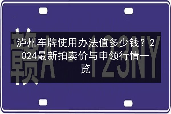 泸州车牌使用办法值多少钱?2024最新拍卖价与申领行情一览 第3张 泸州车牌使用办法值多少钱?2024最新拍卖价与申领行情一览 第3张