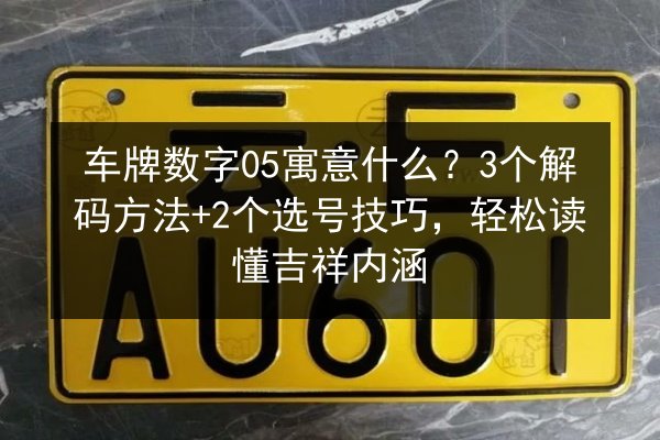 车牌数字05寓意什么？3个解码方法+2个选号技巧，轻松读懂吉祥内涵 第2张