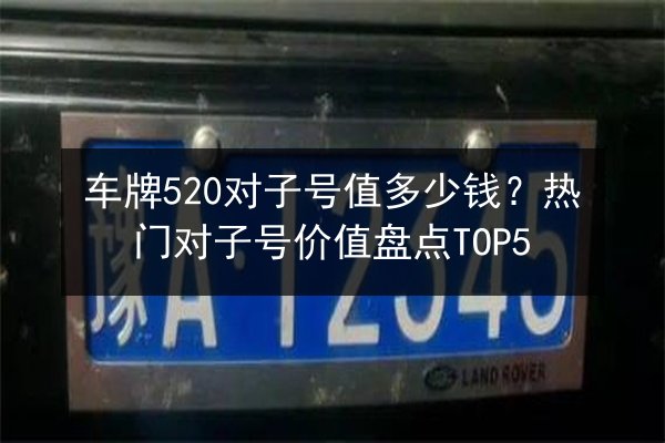 车牌520对子号值多少钱?热门对子号价值盘点TOP5 第1张 车牌520对子号值多少钱?热门对子号价值盘点TOP5 第1张