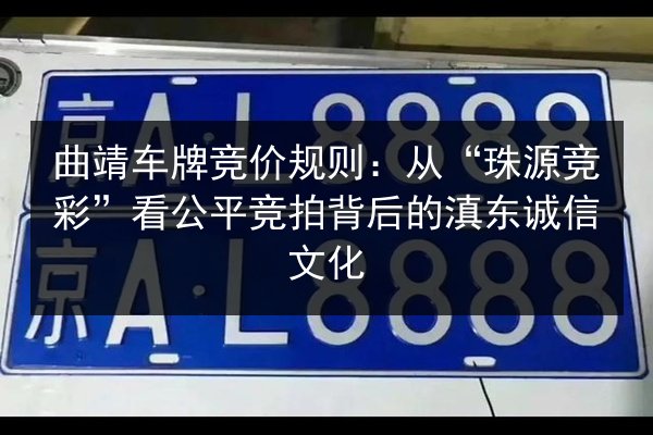 曲靖车牌竞价规则：从“珠源竞彩”看公平竞拍背后的滇东诚信文化