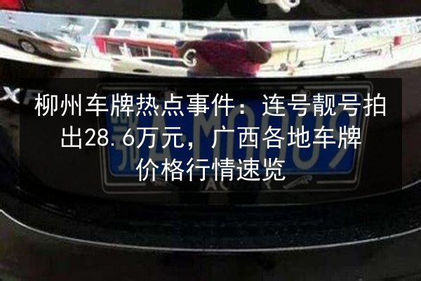 柳州车牌热点事件:连号靓号拍出28.6万元,广西各地车牌价格行情速览 第3张 柳州车牌热点事件:连号靓号拍出28.6万元,广西各地车牌价格行情速览 第3张