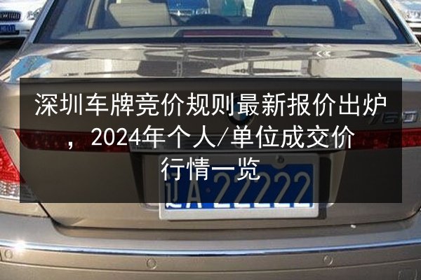 深圳车牌竞价规则最新报价出炉，2024年个人_单位成交价行情一览 第2张