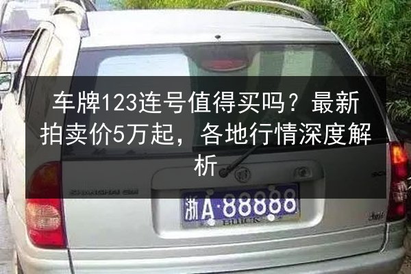 车牌123连号值得买吗？最新拍卖价5万起，各地行情深度解析