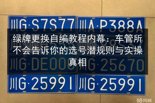 绿牌更换自编教程内幕：车管所不会告诉你的选号潜规则与实操真相