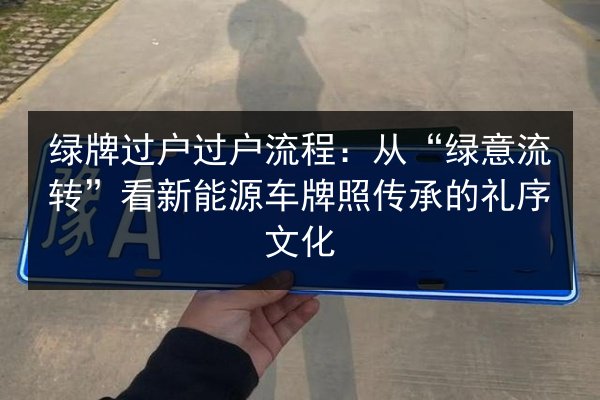 绿牌过户过户流程：从“绿意流转”看新能源车牌照传承的礼序文化 第2张