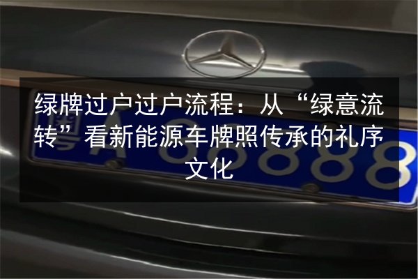 绿牌过户过户流程：从“绿意流转”看新能源车牌照传承的礼序文化 第3张