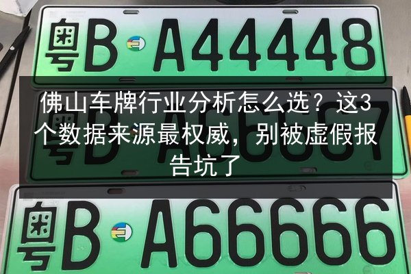 佛山车牌行业分析怎么选？这3个数据来源最权威，别被虚假报告坑了 第2张