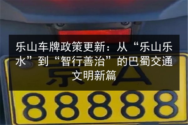 乐山车牌政策更新：从“乐山乐水”到“智行善治”的巴蜀交通文明新篇 第3张