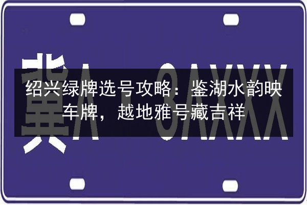 绍兴绿牌选号攻略：鉴湖水韵映车牌，越地雅号藏吉祥
