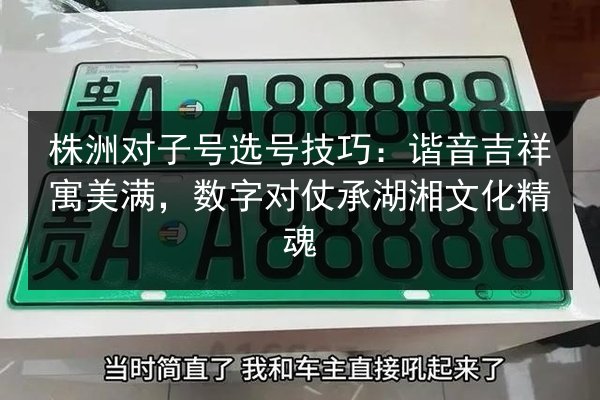株洲对子号选号技巧：谐音吉祥寓美满，数字对仗承湖湘文化精魂 第3张