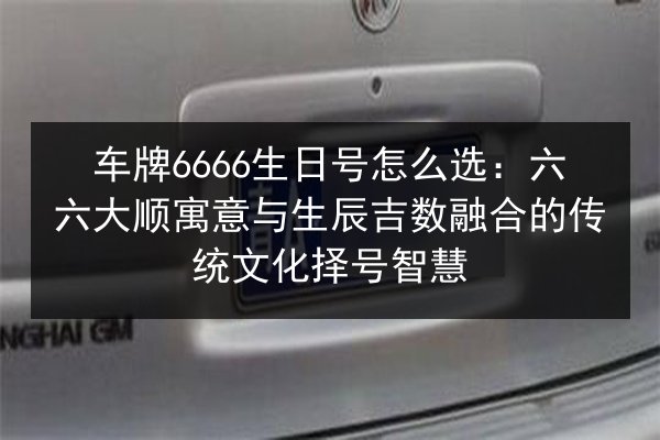 车牌6666生日号怎么选：六六大顺寓意与生辰吉数融合的传统文化择号智慧