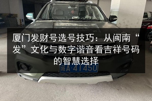 厦门发财号选号技巧：从闽南“发”文化与数字谐音看吉祥号码的智慧选择