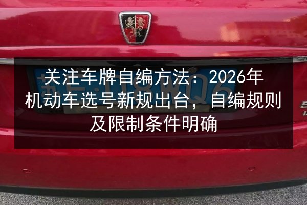 关注车牌自编方法:2026年机动车选号新规出台,自编规则及限制条件明确 第2张 关注车牌自编方法:2026年机动车选号新规出台,自编规则及限制条件明确 第2张
