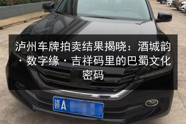 泸州车牌拍卖结果揭晓：酒城韵·数字缘·吉祥码里的巴蜀文化密码