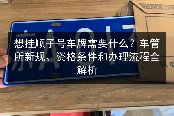 想挂顺子号车牌需要什么？车管所新规、资格条件和办理流程全解析 第3张