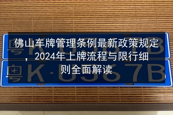 佛山车牌管理条例最新政策规定，2024年上牌流程与限行细则全面解读 第2张