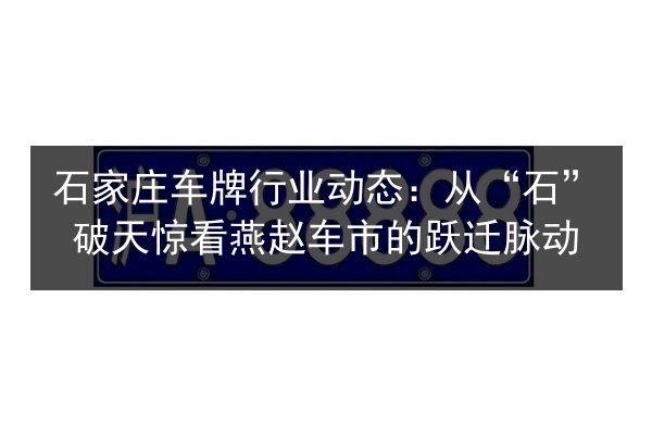 石家庄车牌行业动态:从“石”破天惊看燕赵车市的跃迁脉动 第3张 石家庄车牌行业动态:从“石”破天惊看燕赵车市的跃迁脉动 第3张