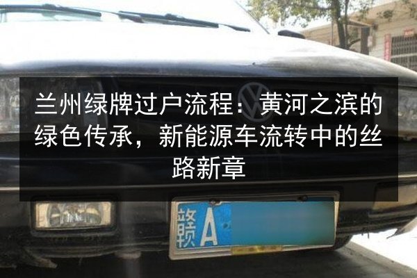 兰州绿牌过户流程:黄河之滨的绿色传承,新能源车流转中的丝路新章 第3张 兰州绿牌过户流程:黄河之滨的绿色传承,新能源车流转中的丝路新章 第3张