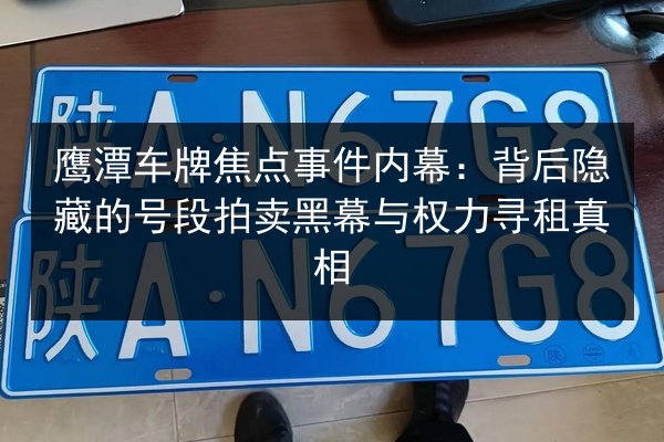 鹰潭车牌焦点事件内幕：背后隐藏的号段拍卖黑幕与权力寻租真相 第2张