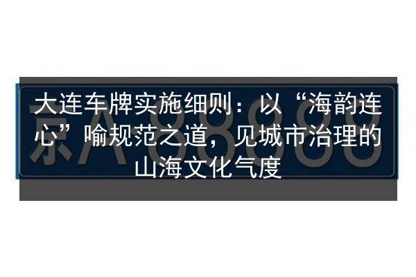大连车牌实施细则：以“海韵连心”喻规范之道，见城市治理的山海文化气度 第2张