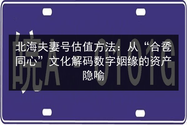 北海夫妻号估值方法：从“合卺同心”文化解码数字姻缘的资产隐喻 第1张