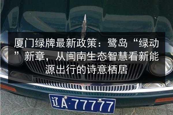 厦门绿牌最新政策：鹭岛“绿动”新章，从闽南生态智慧看新能源出行的诗意栖居 第3张