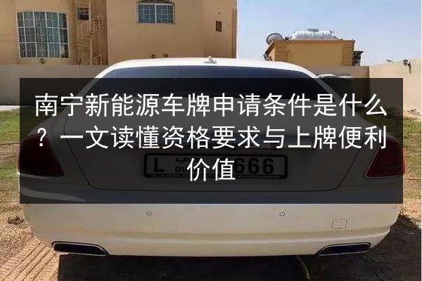 南宁新能源车牌申请条件是什么？一文读懂资格要求与上牌便利价值 第2张