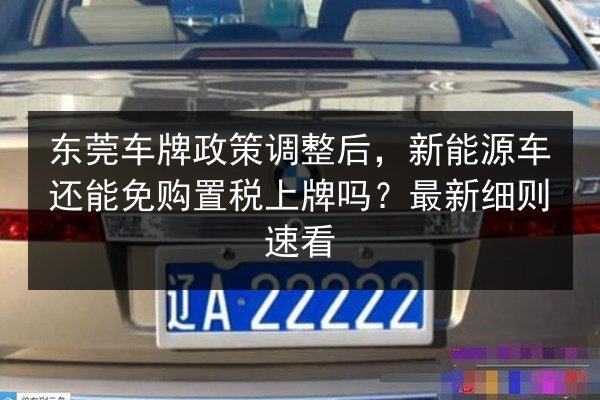 东莞车牌政策调整后,新能源车还能免购置税上牌吗?最新细则速看 第2张 东莞车牌政策调整后,新能源车还能免购置税上牌吗?最新细则速看 第2张