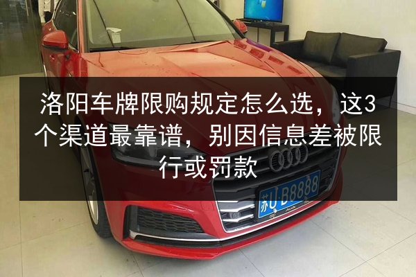 洛阳车牌限购规定怎么选，这3个渠道最靠谱，别因信息差被限行或罚款