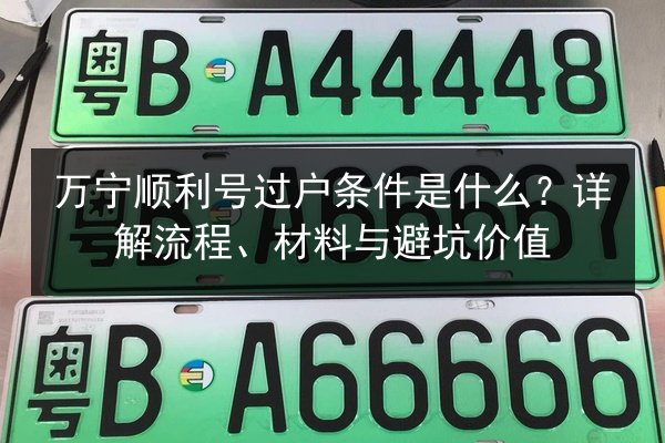 万宁顺利号过户条件是什么?详解流程、材料与避坑价值 第3张 万宁顺利号过户条件是什么?详解流程、材料与避坑价值 第3张