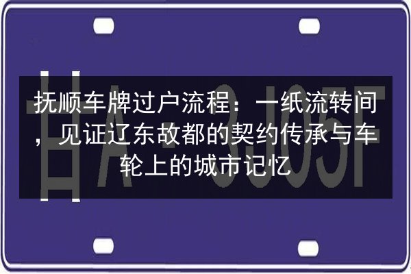 抚顺车牌过户流程:一纸流转间,见证辽东故都的契约传承与车轮上的城市记忆 第3张 抚顺车牌过户流程:一纸流转间,见证辽东故都的契约传承与车轮上的城市记忆 第3张