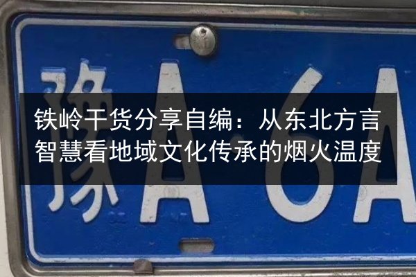 铁岭干货分享自编:从东北方言智慧看地域文化传承的烟火温度 第2张 铁岭干货分享自编:从东北方言智慧看地域文化传承的烟火温度 第2张